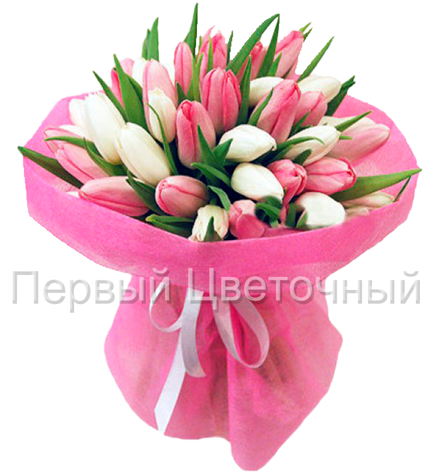 Букет белых и розовых тюльпанов "Мечта" в Ставрополе