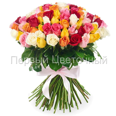 Букет "Разноцветные розы" (50-70 см) в Ставрополе