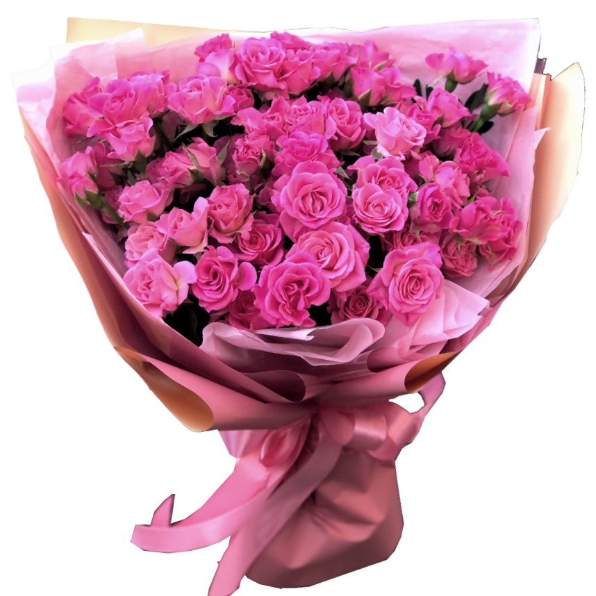 Букет из розовых кустовых роз "Нежное сердце" в Ставрополе