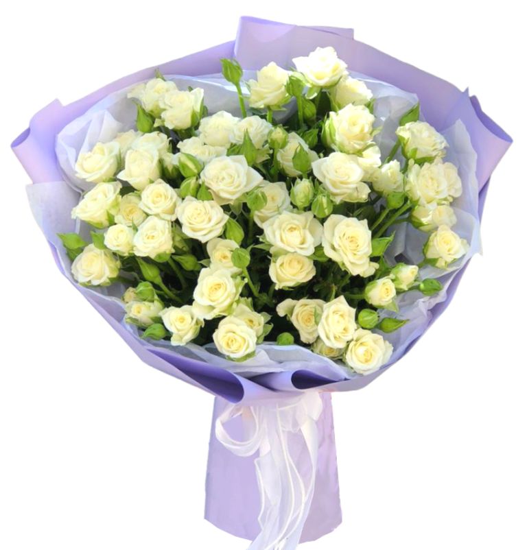 Букет из кустовых белых роз "Благодарность" в Ставрополе