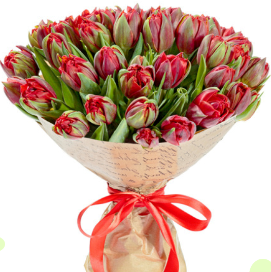 Букет красных тюльпанов в крафте в Ставрополе