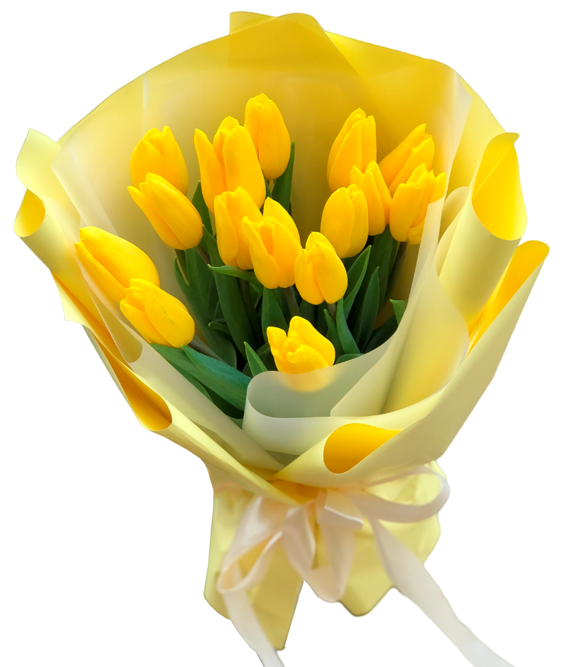 Букет желтых тюльпанов в Ставрополе